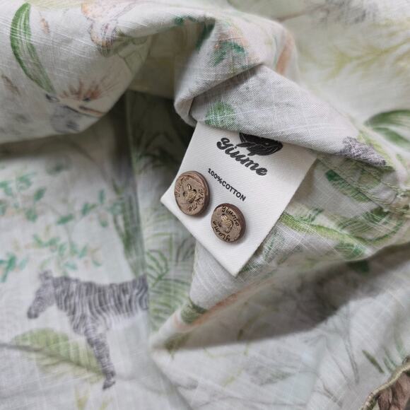 Yiume Animal Print Elephant Safari Zoo Short Sleeve Button Shirt Men XL - Picture 8 of 10